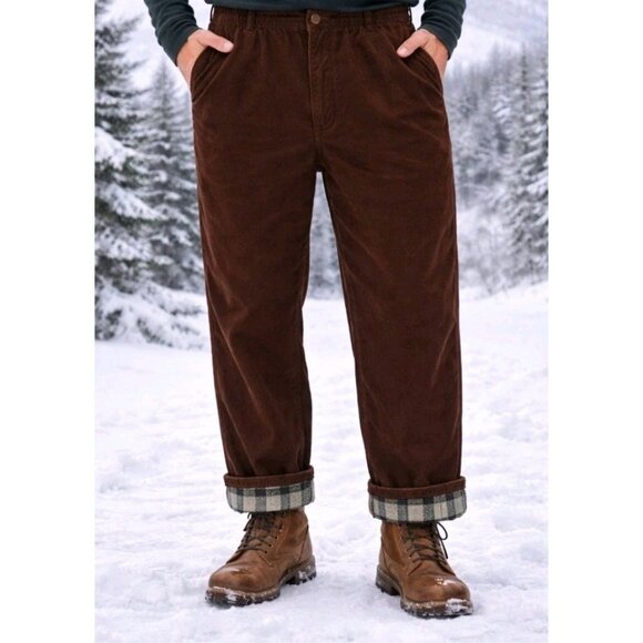 Haband Other - Vtg Haband Ice House Flannel Lined Corduroy Pants O3T Hunting Outdoor 44L Brown
